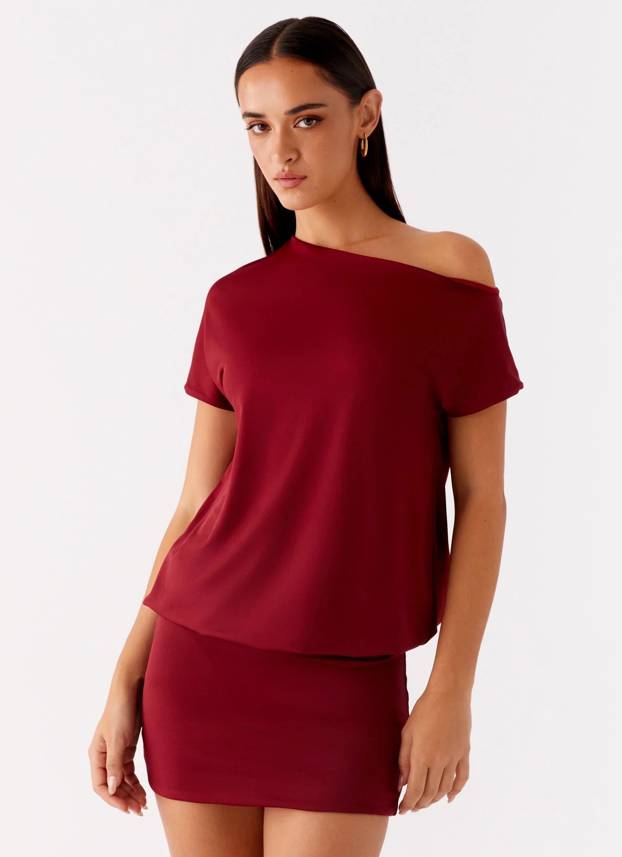 Paulie Mini Dress - Maroon