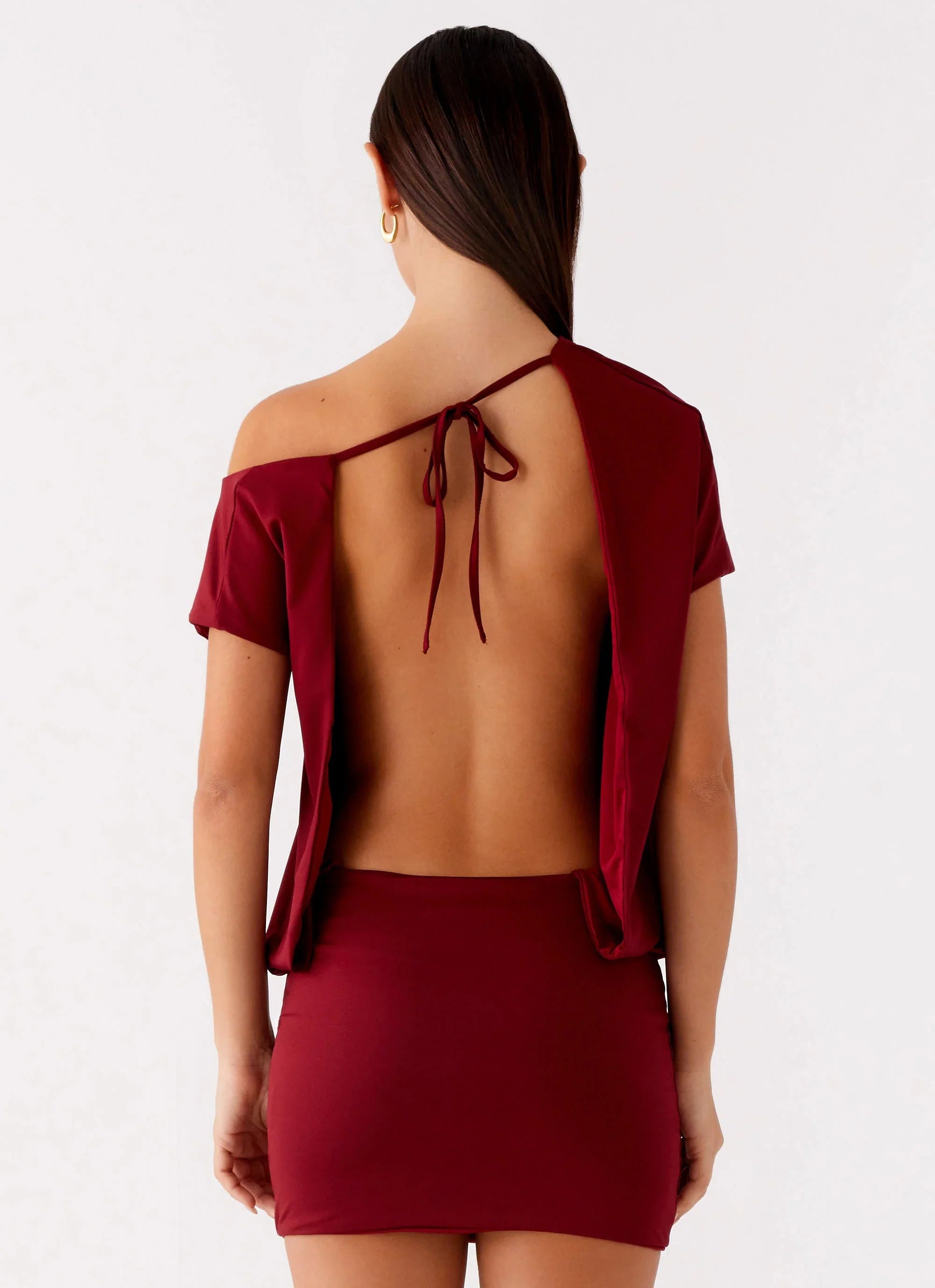 Paulie Mini Dress - Maroon
