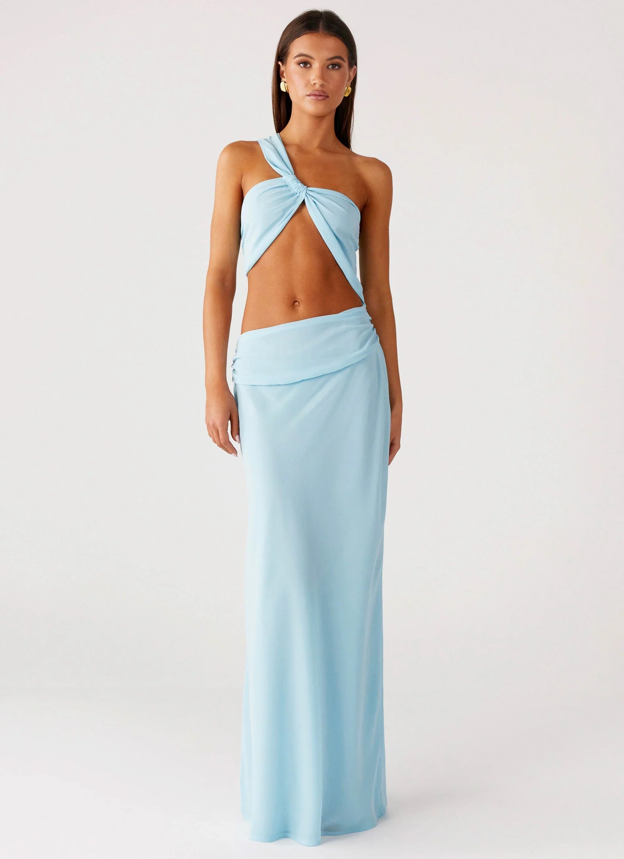 Cindelle One Shoulder Maxi Dress - Turquoise