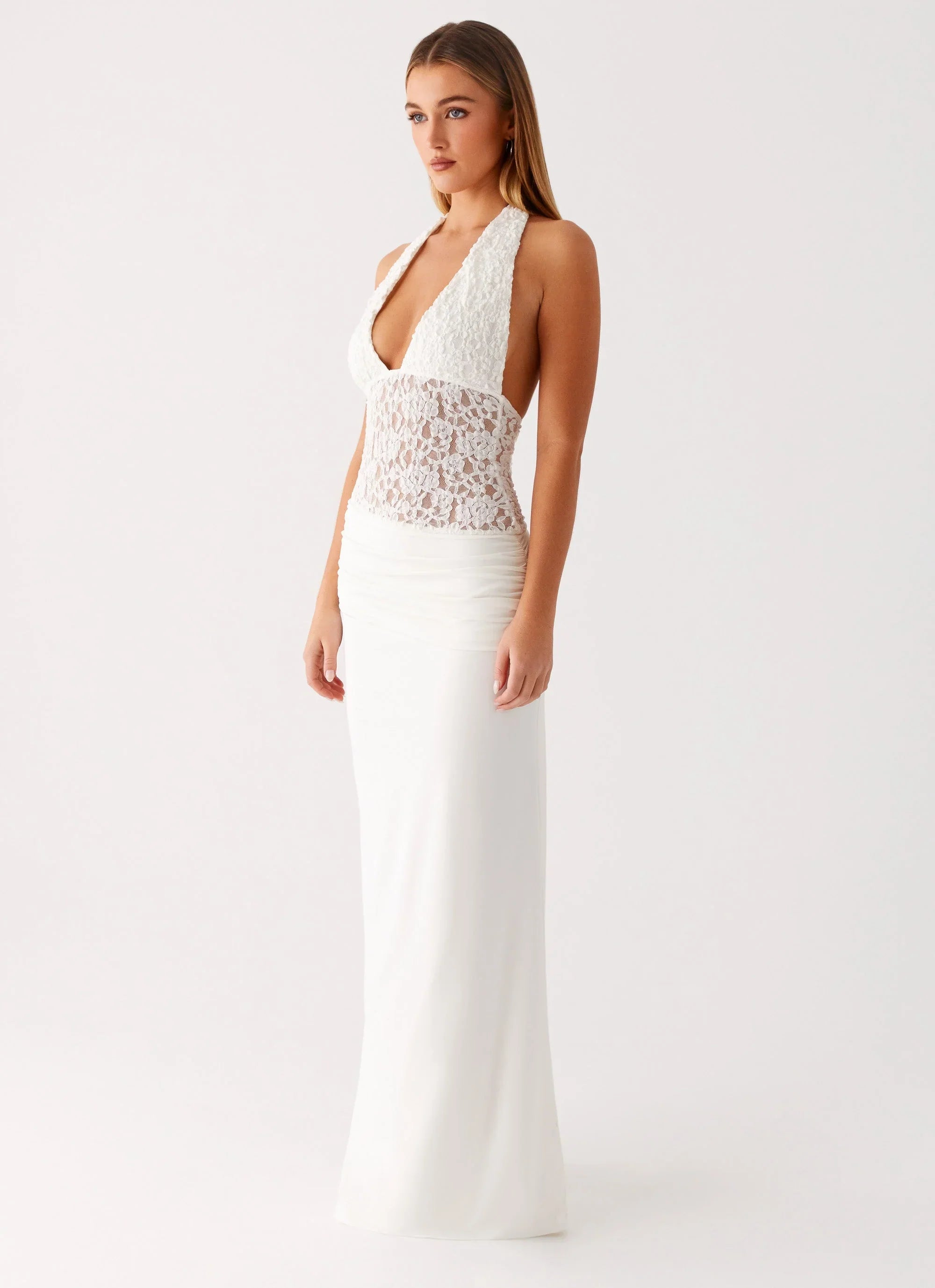 Miri Halter Maxi Dress - Ivory