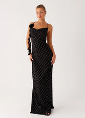 Purely Maxi Dress - Black Polka Dot