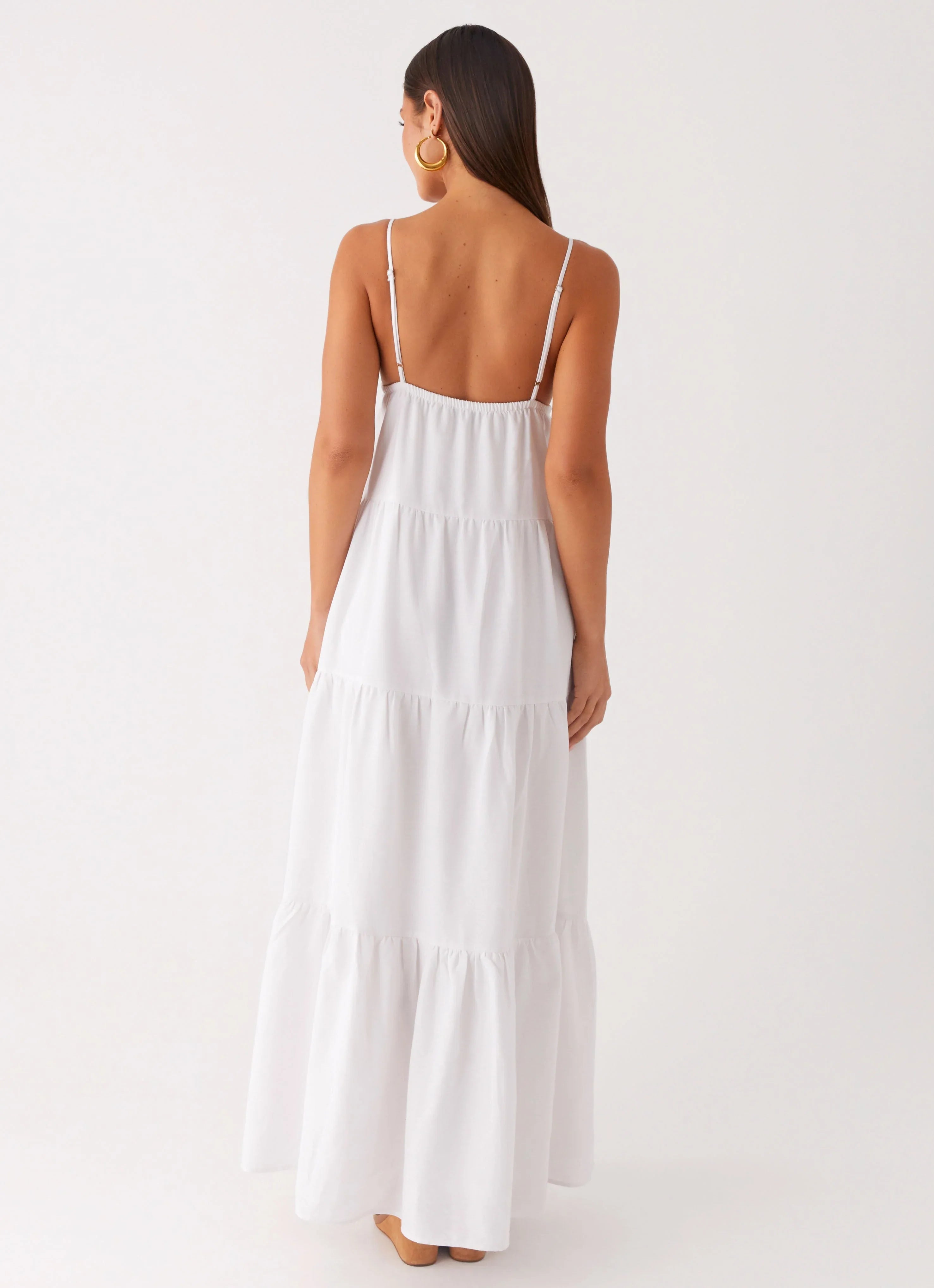 Lotty Linen Maxi Dress - White