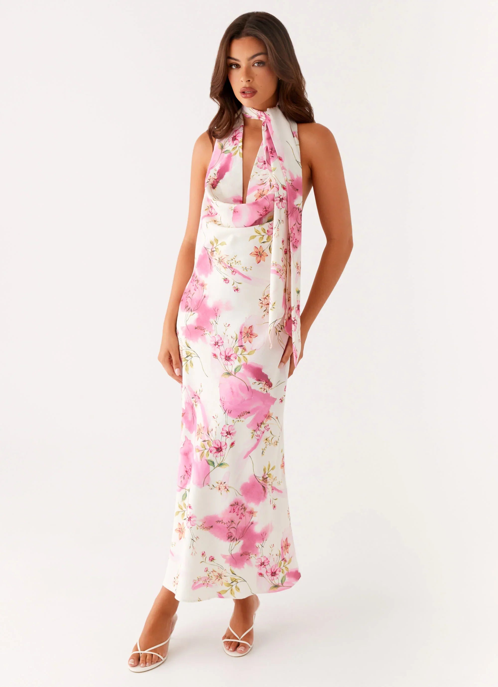 Jensen Midi Dress - Ivory Floral Print