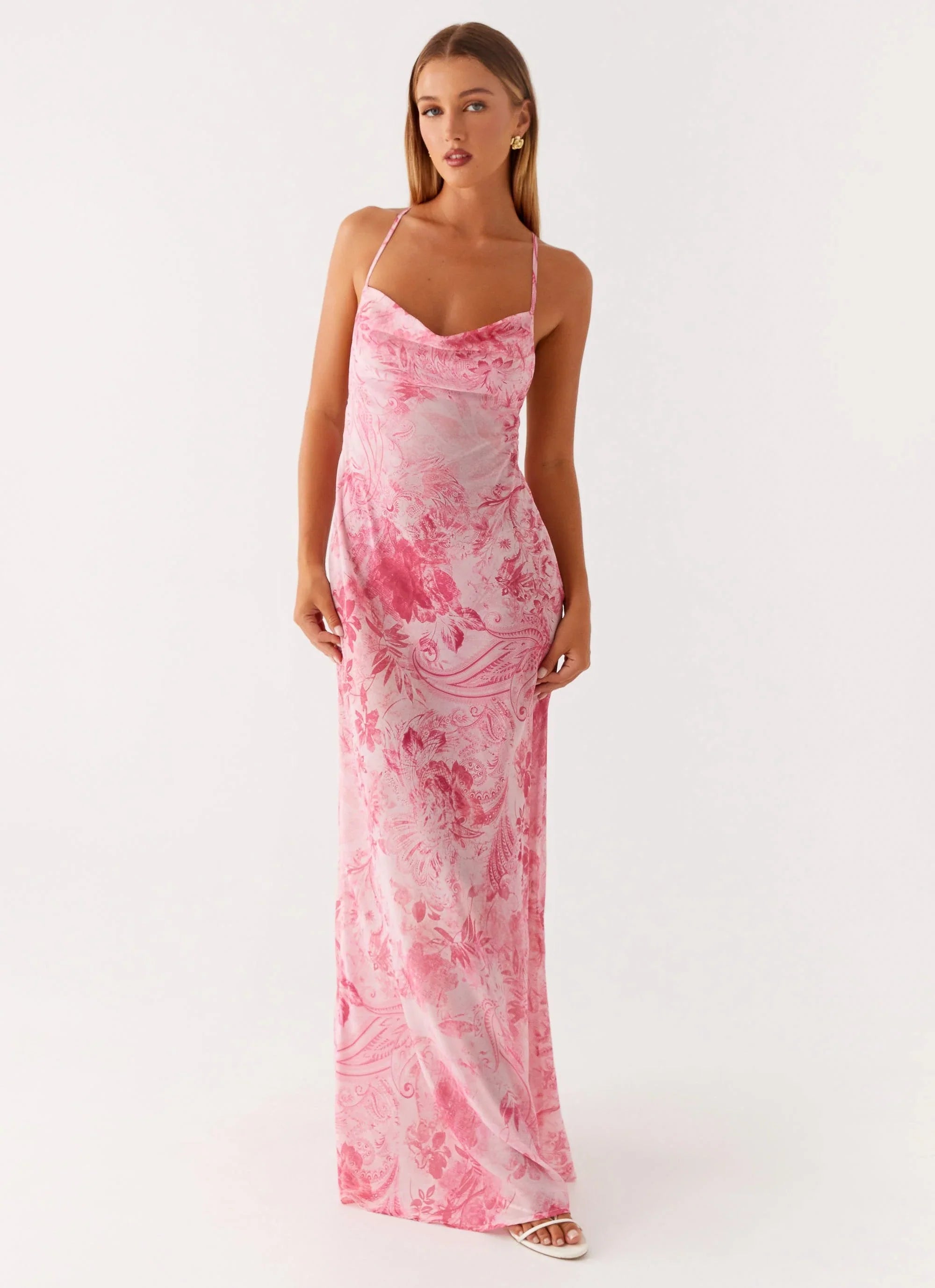Tara Maxi Dress - Pink Print