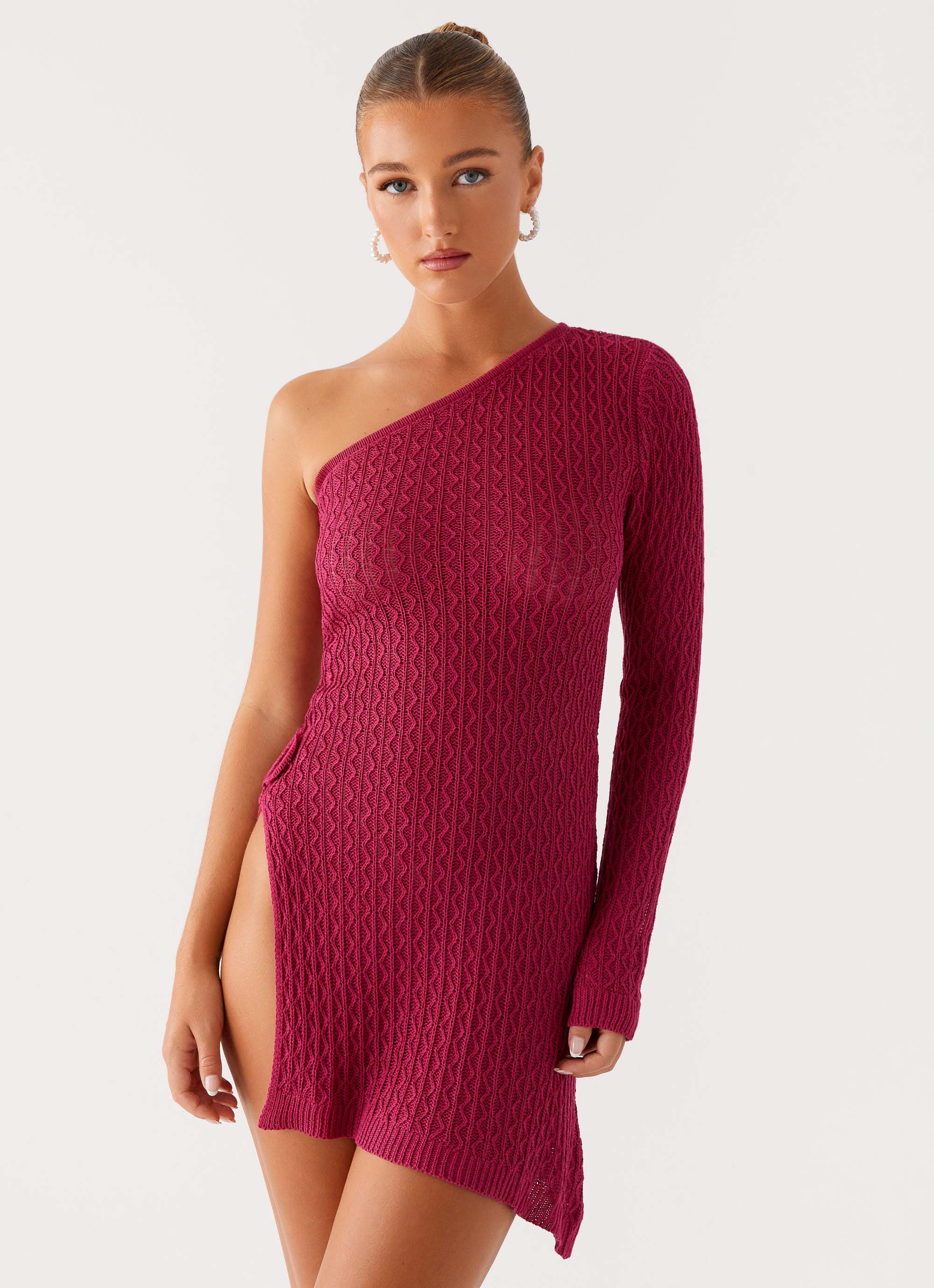 Medda Knit Mini Dress - Hot Pink